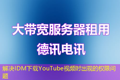 解决IDM下载YouTube视频时出现的权限问题