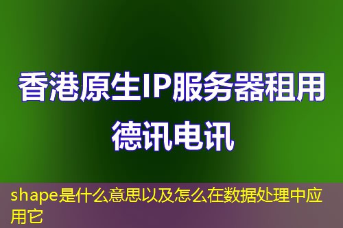 shape是什么意思以及怎么在数据处理中应用它