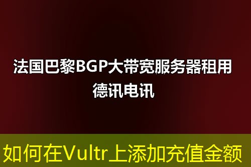 如何在Vultr上添加充值金额