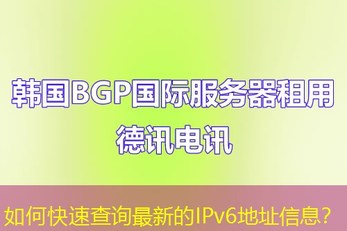 如何快速查询最新的IPv6地址信息？