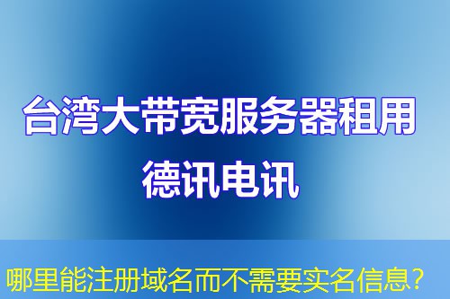 哪里能注册域名而不需要实名信息? 哪里能注册域名而不需要实名信息?