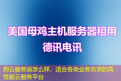 狗云服务器怎么样，适合各类业务需求的高性能云服务平台