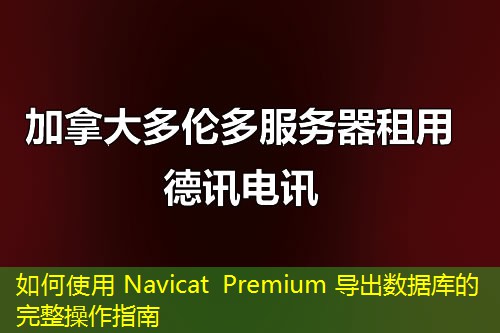如何使用 Navicat Premium 导出数据库的完整操作指南