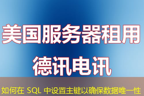如何在 SQL 中设置主键以确保数据唯一性