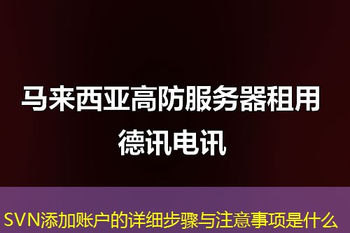 SVN添加账户的详细步骤与注意事项是什么