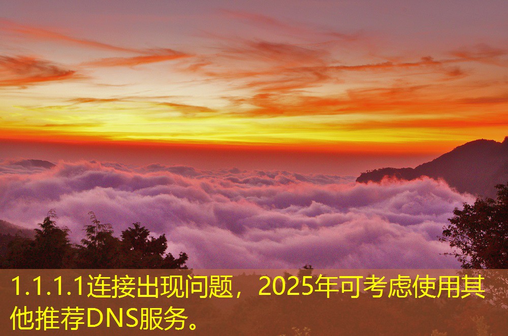 1.1.1.1连接出现问题，2025年可考虑使用其他推荐DNS服务。