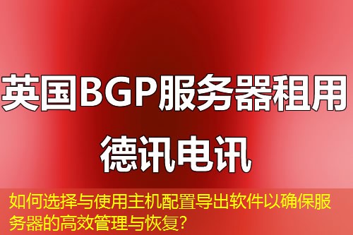 如何选择与使用主机配置导出软件以确保服务器的高效管理与恢复？