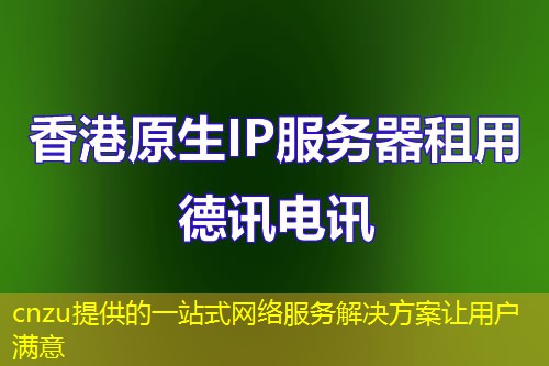cnzu提供的一站式网络服务解决方案让用户满意