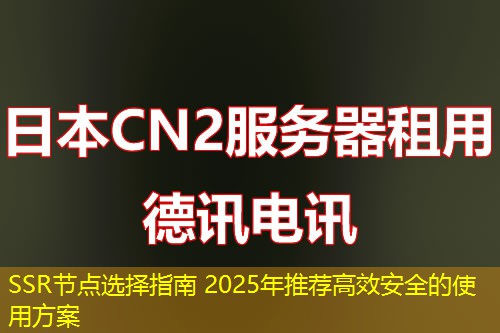 SSR节点选择指南 2025年推荐高效安全的使用方案