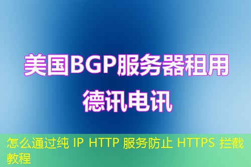 怎么通过纯 IP HTTP 服务防止 HTTPS 拦截教程