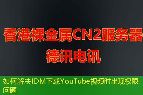 如何解决IDM下载YouTube视频时出现权限问题