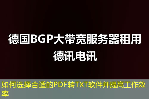 如何选择合适的PDF转TXT软件并提高工作效率