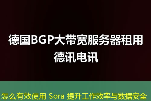 怎么有效使用 Sora 提升工作效率与数据安全