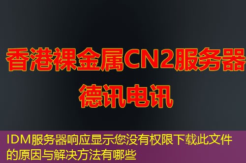 IDM服务器响应显示您没有权限下载此文件的原因与解决方法有哪些 IDM服务器响应显示您没有权限下载此文件的原因与解决方法有哪些