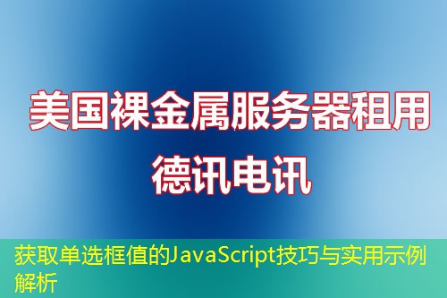 获取单选框值的JavaScript技巧与实用示例解析