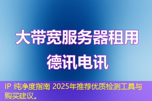 IP 纯净度指南 2025年推荐优质检测工具与购买建议。