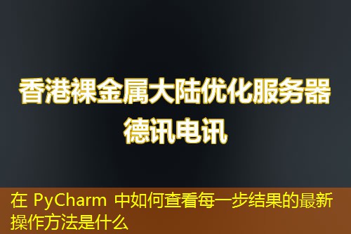 在 PyCharm 中如何查看每一步结果的最新操作方法是什么