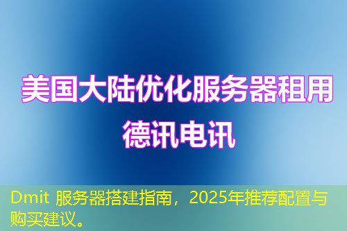 Dmit 服务器搭建指南，2025年推荐配置与购买建议。