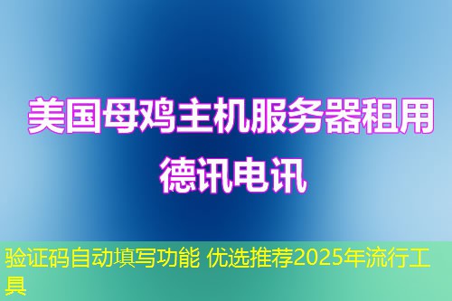 验证码自动填写功能 优选推荐2025年流行工具